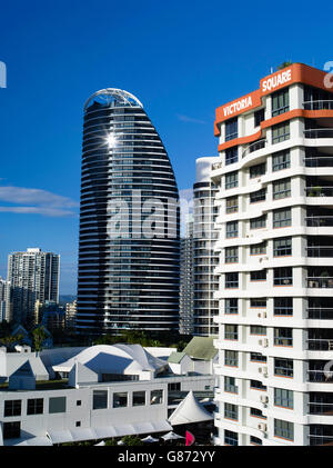 Vue sur l'horizon de Broadbeach, Queensland, Australie, près de Brisbane et la Gold Coast. Banque D'Images