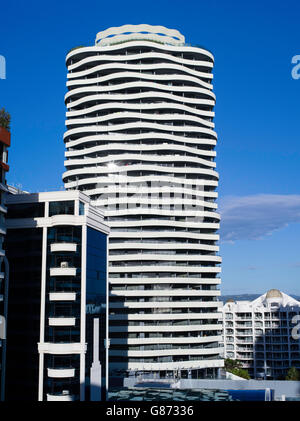 Vue sur l'horizon de Broadbeach, Queensland, Australie, près de Brisbane et la Gold Coast. Banque D'Images