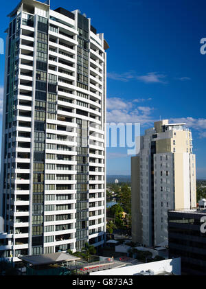 Vue sur l'horizon de Broadbeach, Queensland, Australie, près de Brisbane et la Gold Coast. Banque D'Images