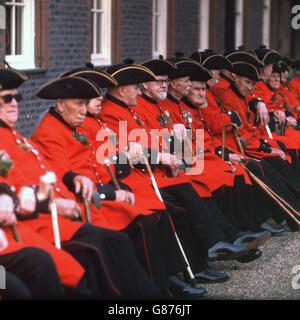 Les retraités militaires - Chelsea - Hôpital Royal, Cheslea, Londres Banque D'Images