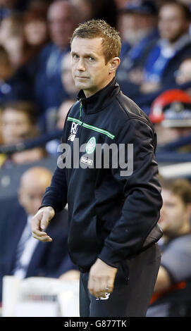 Le responsable celtique Ronny Deila lors du match de rugby écossais Ladbrokes à Rugby Park, Kilmarnock. Banque D'Images