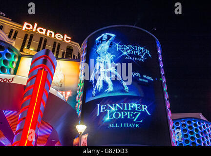 L'affiche du spectacle de Jennifer Lopez au Planet Hollywood Resort à Las Vegas. Banque D'Images