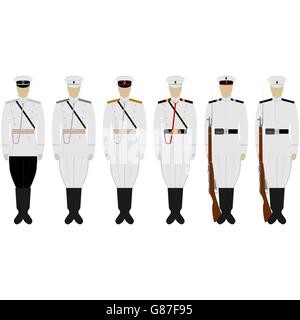 Le service uniforme de la forteresse maritime garnisons. L'illustration sur un fond blanc. Banque D'Images