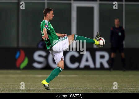 Chris Baird, en Irlande du Nord, lors du match de qualification de l'UEFA European Championship au Torsvollur, Torshavn.Date de la photo : vendredi 4 septembre 2015.Voir PA Story FOOTBALL Iles Féroé.Le crédit photo devrait se lire comme suit : John Walton/PA Wire. Banque D'Images