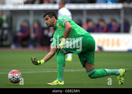 Sergio Romero, gardien de but de Manchester United, lors du match de la Barclays Premier League au Liberty Stadium, à Swansea. Banque D'Images