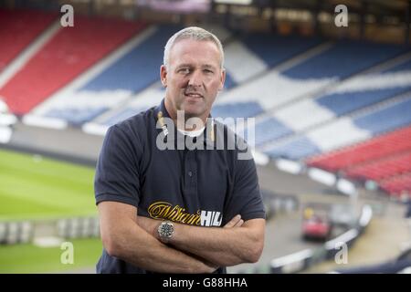 Paul Lambert lors de la conférence de presse à Hampden Park, Glasgow. Banque D'Images