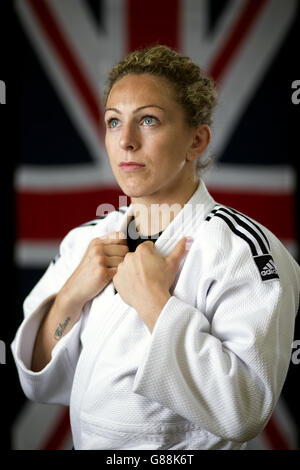 Judo - annonce de l'équipe britannique de Judo - Centre d'excellence - Université de Wolverhampton.Sally Conway, athlète de judo en Grande-Bretagne, pendant la séance photo au Centre d'excellence de l'Université de Wolverhampton. Banque D'Images