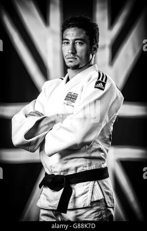 Ashley McKenzie, athlète de judo en Grande-Bretagne, pendant la séance photo au Centre d'excellence de l'Université de Wolverhampton. Banque D'Images