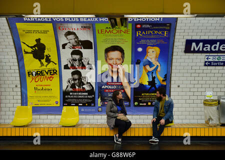 Métro Madeleine, Paris, France Banque D'Images