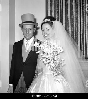 Jackie Collins et Wallace Austin Mariage - Park Lane, London Banque D'Images