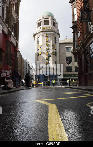 Vue générale sur le parking de Brewer Street, à Soho, Londres. Le bâtiment accueillera pour la première fois la semaine de la mode de Londres, à partir du 18-22 septembre 2015. Banque D'Images