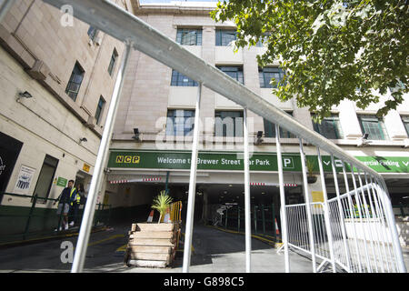 Vue générale sur le parking de Brewer Street, à Soho, Londres. Le bâtiment accueillera pour la première fois la semaine de la mode de Londres, à partir du 18-22 septembre 2015. Banque D'Images