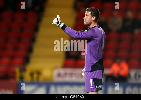 Soccer - Sky Bet Championship - Charlton Athletic / Huddersfield Town - The Valley.Le gardien de but de la ville de Huddersfield Jed Steer Banque D'Images