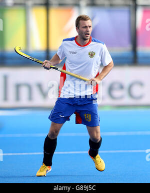 Hockey 2015 Unibet Euro Hockey Championships - Pool C - Belgique / Russie - Lee Valley Hockey and tennis Centre.Iaroslav Loginov de Russie pendant le match de classification Pool C au Lee Valley Hockey and tennis Centre, Londres. Banque D'Images