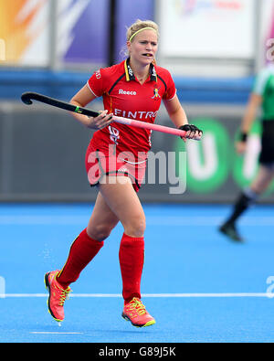 Hockey 2015 Unibet Euro Hockey Championships - Pool C - Belgique / Italie - Lee Valley Hockey and tennis Centre.Alix Gerniers de Belgique pendant le match de classification Pool C au Lee Valley Hockey and tennis Centre, Londres. Banque D'Images