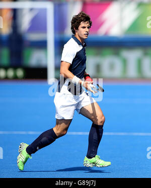 Hockey 2015 Unibet Euro Hockey Championships - Pool C - Espagne / France - Lee Valley Hockey and tennis Centre.François Goyet en France pendant le match de classification Pool C au Lee Valley Hockey and tennis Centre, Londres. Banque D'Images