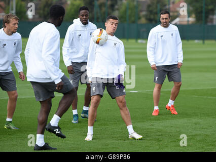 UEFA Europa League - Football - Liverpool v FC Sion - Liverpool - Session de formation Melwood Banque D'Images