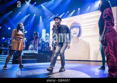 Apple Music Festival 2015 - Londres.Pharrell Willams se présente au festival de musique Apple au Roundhouse de Camden, Londres. Banque D'Images