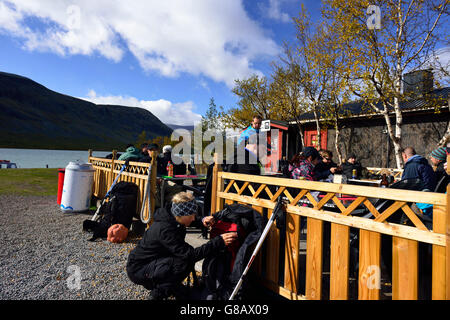 Kaffekatan Danalds au Tour, Trekking Nikkaluokta - Fjaellstation Kebnekaise, Laponie, Suède Banque D'Images