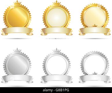 Joint de l'approbation Vector Set Or & Argent Illustration de Vecteur
