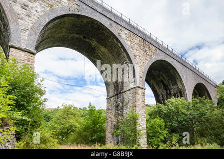 Viaduc sur la pierre tombale, Dale Monsal, Derbyshire Peak District, England, UK Banque D'Images