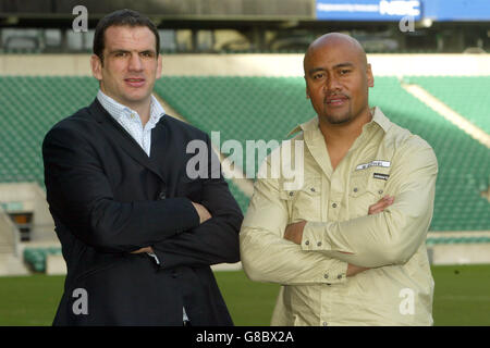 Martin Johnson conférence de presse - Twickenham Banque D'Images