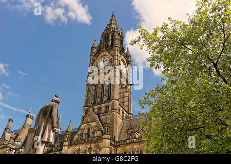 Hôtel de ville de Manchester, Albert Square, le centre-ville de Manchester, en Angleterre. Banque D'Images