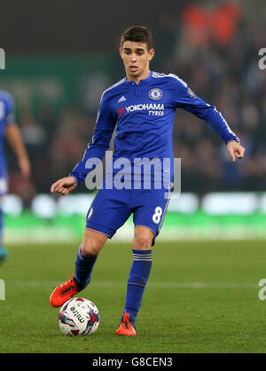 Football - Capital One Cup - quatrième tour - Stoke City / Chelsea - Britannia Stadium. Oscar de Chelsea Banque D'Images