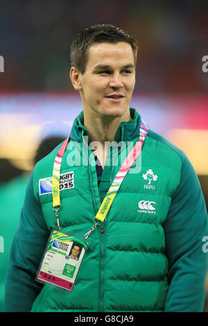 Rugby Union - coupe du monde de Rugby 2015 - quart de finale - Irlande / Argentine - Stade du millénaire.Jonathan Sexton d'Irlande pendant le match de la coupe du monde de rugby au Millennium Stadium de Cardiff. Banque D'Images