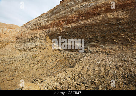 Couches de diamants alluviaux, site minier, Western Cape, Afrique du Sud. Banque D'Images