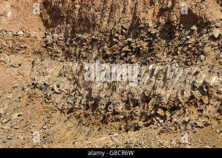 Couches de diamants alluviaux, site minier, Western Cape, Afrique du Sud. Banque D'Images