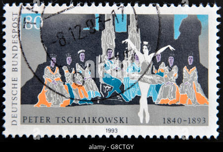 Allemagne- circa 1993 : timbres en Allemagne montre Ballet de Piotr Tchaïkovski, circa 1993 Banque D'Images