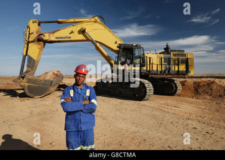 Diamond miner avec komatso, Afrique du Sud. Banque D'Images