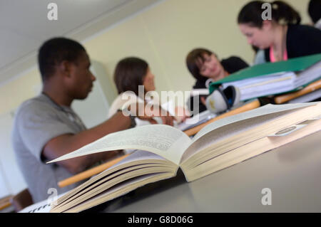 6e révision les élèves pour leurs examens de la littérature anglaise. L'Angleterre. UK Banque D'Images