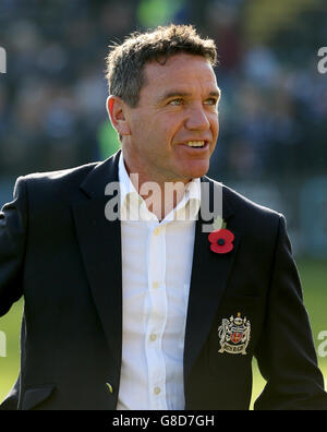 Rugby Union - Aviva Premiership - Bath Rugby / Harlequins - terrain de loisirs.Mike Ford, entraîneur-chef de rugby de Bath, avant le début du match Aviva Premiership au terrain de loisirs de Bath. Banque D'Images