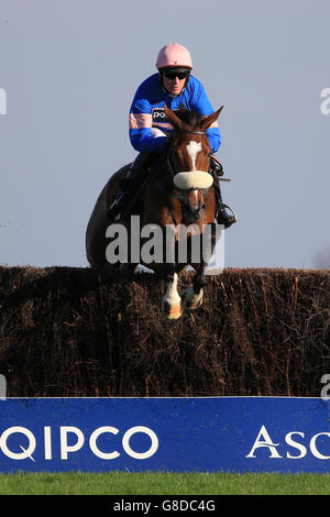 Chartbreaker, criblé par Nick Scholfield dans le club de Colts & Fillies de novices lors du Halloween Raceday à l'hippodrome d'Ascot, Berkshire. Banque D'Images