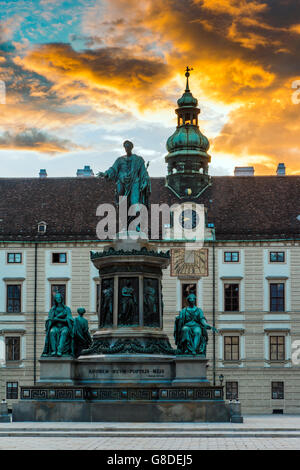 Au coucher du soleil de la Hofburg, Vienne, Autriche Banque D'Images