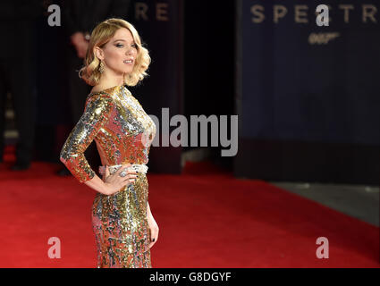 Lea Seydoux assistant à la première mondiale de Specter, tenue au Royal Albert Hall de Londres. APPUYEZ SUR ASSOCIATION photo. Date de la photo: Lundi 26 octobre 2015. Voir l'histoire de PA : SHOWBIZ Bond. Le crédit photo devrait se lire: Matt Crossick/PA Wire Banque D'Images