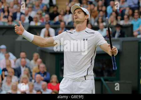 Wimbledon, Londres, Royaume-Uni. 07 juillet, 2016. Andy Murray La Grande-Bretagne le tournoi de Wimbledon 2016 Le All England Tennis Club, Wimbledon, Londres, Angleterre 02 Juillet 2016 Le All England Tennis Club, Wimbledon, Londres, Angleterre 2016 © Photo Allstar Bibliothèque/Alamy Live News Crédit : Allstar Photo Library/Alamy Live News Banque D'Images