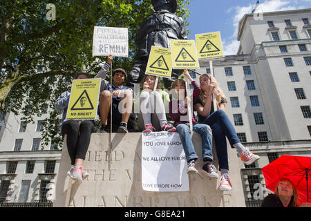 Londres, Royaume-Uni. 2 juillet, 2016. Des dizaines de milliers de personnes défilent dans le centre de Londres pour exprimer leur solidarité avec l'Union européenne. La marche suivie d'un référendum national d'adhésion de la Grande-Bretagne à l'UE son le Jeudi, 23 juin 2016. Crédit : Marc Gascoigne/Alamy Live News Banque D'Images