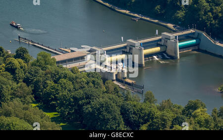 Vue aérienne, Essen, Ruhr, Rhénanie du Nord-Westphalie, Allemagne, Europe, vue aérienne, les oiseaux-lunettes, vue aérienne Vue aérienne, Banque D'Images