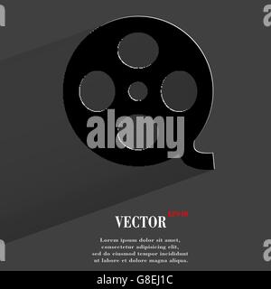 Film. Télévision web moderne avec bouton long shadow et l'espace pour votre texte. Vecteur. EPS10 Illustration de Vecteur