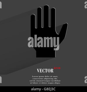 Stop. part. Télévision web moderne avec bouton long shadow et l'espace pour votre texte. Vecteur. EPS10 Illustration de Vecteur