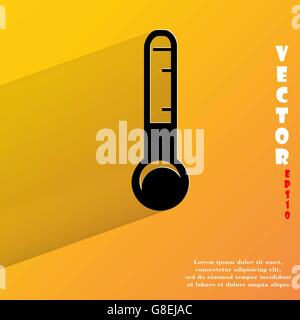 Thermomètre. Télévision web moderne avec bouton long shadow et l'espace pour votre texte. Vecteur. EPS10 Illustration de Vecteur