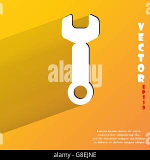 Clé dynamométrique. outil pour travailler. Télévision web moderne avec bouton long shadow et l'espace pour votre texte. Vecteur. EPS10 Illustration de Vecteur