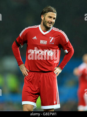 Grande-Bretagne et Irlande v reste du monde - UNICEF Charity Match - Old Trafford. David Beckham, le capitaine de la Grande-Bretagne et de l'Irlande Banque D'Images