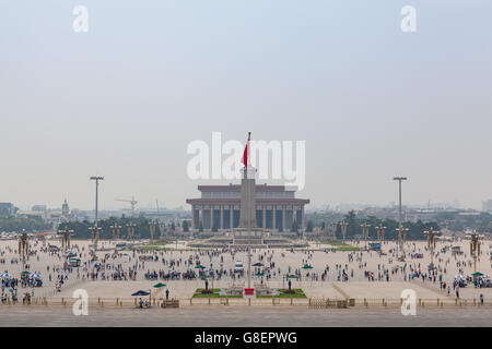 Beijing, Chine - Jun 20, 2016 : vue sur la place Tian'anmen du. Banque D'Images