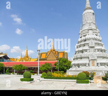 Paysage autour du Palais Royal de Phnom Penh situé au Cambodge Banque D'Images