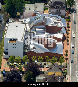 Vue aérienne, musée d'art contemporain du 21e siècle, par l'architecte Frank Gehry, la brique et l'acier, Marta Herford, Banque D'Images