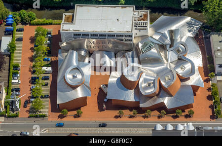 Vue aérienne, musée d'art contemporain du 21e siècle, par l'architecte Frank Gehry, la brique et l'acier, Marta Herford, Banque D'Images